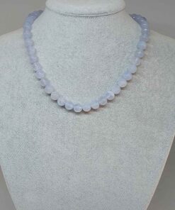 Kalsedon Taşı Kolye 8mm (Klipsli)