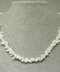 Beyaz Kuvars Taşı Küçük Taşlar Kolye (22250)