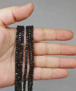 Golden Obsidyen Taşı Küp Şekilli Dizi 3mm (51170)
