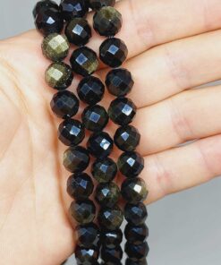 Golden Obsidyen Taşı Royal Quality Faset Kesim Dizi 10mm (52930)