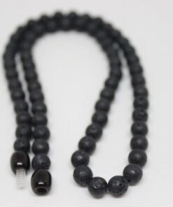 Lav Taşı Kolye 6 mm Kehribar Klipsli