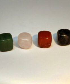 Alternative view of Kare Küp Taş Seti 6'lı - Ametist - Jasper - Pembe Kuvars - Kaplangözü - Aventurin - Kalsit