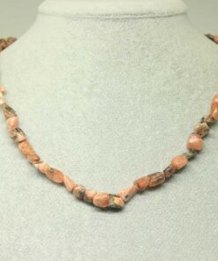 Rodonit Taşı Doğal Parçalar Kolye (Klipsli) (25447)