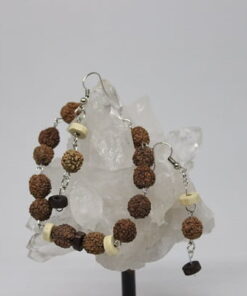 Rudraksha Tohum Bileklik & Küpe Seti