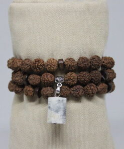 Ay Taşlı Rudraksha Tohum Dolama Bileklik 8mm