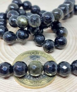 Golden & Siyah Obsidyen Taşı Faset Kesim 8mm/adet
