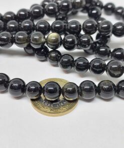 Golden & Siyah Obsidyen Taşı 10mm/adet