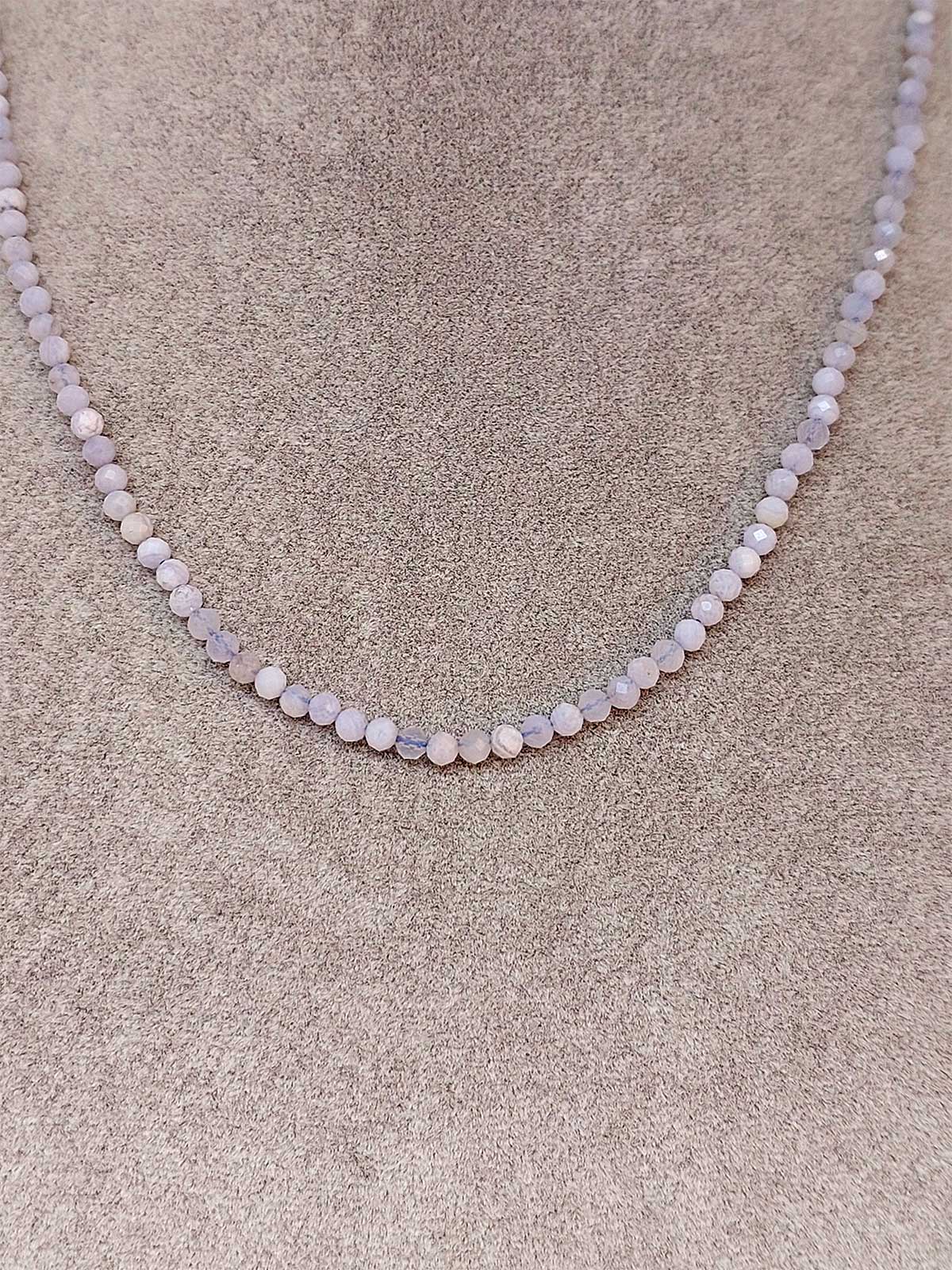 Kalsedon Taşı 3mm Kolye (Sabit Klipsli) - Görsel 2
