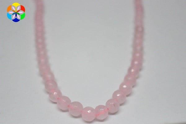 Pembe Kuvars Taşı Faset Kesim 8mm/adet - Görsel 2
