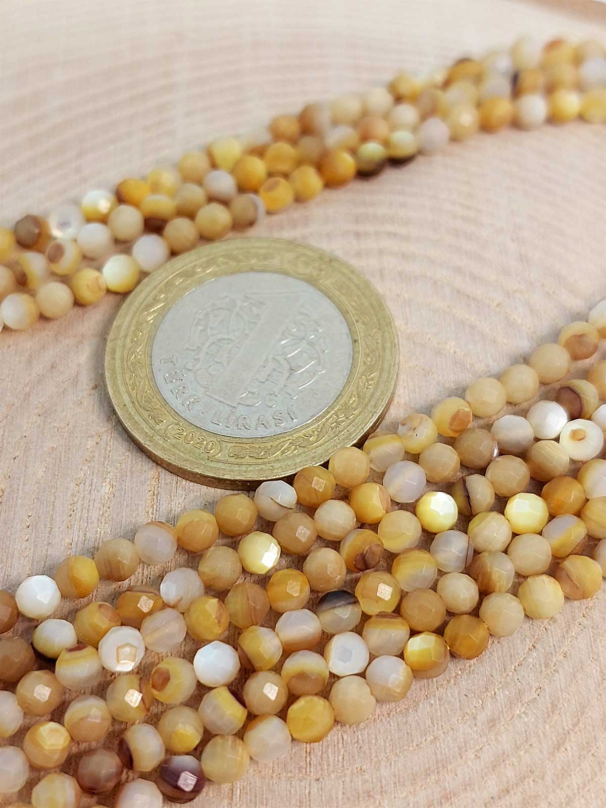 Sedef Taşı Faset Kesim Dizi 3mm (45442) - Görsel 2