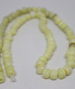 Sedef Taşı Kolye 7 mm Kehribar Klipsli