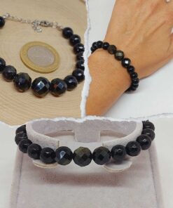 Parlayan Yıldızlar Serisi Golden Obsidyen Taşı Tasarım Bileklik