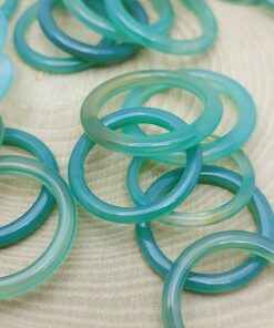 Akik Taşı İnce Boy Yüzük – Yeşil Alacalı –  3mm Kalınlık  (59970)